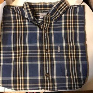 Carhartt Men Plaid Polo. Size:L